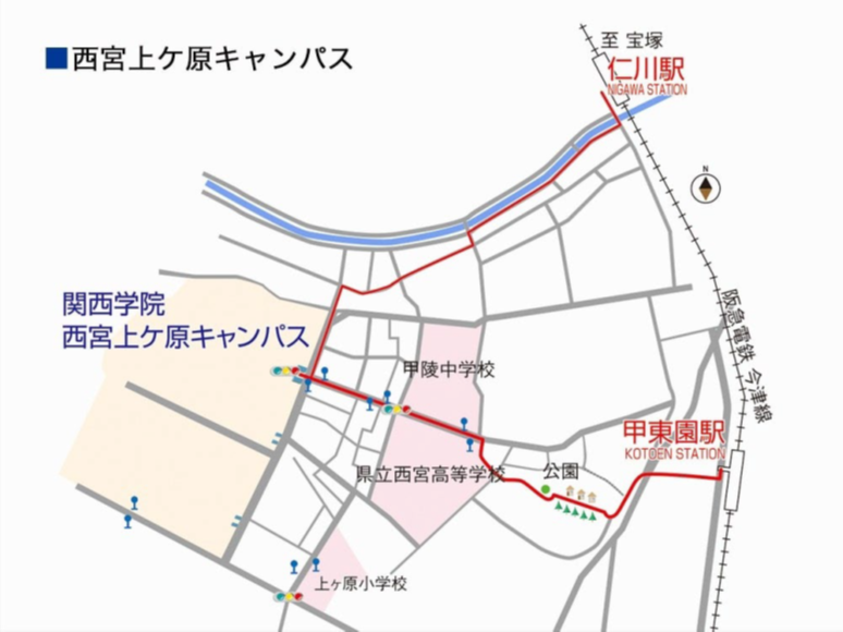 関西学院大学 西宮上ケ原キャンパスマップ